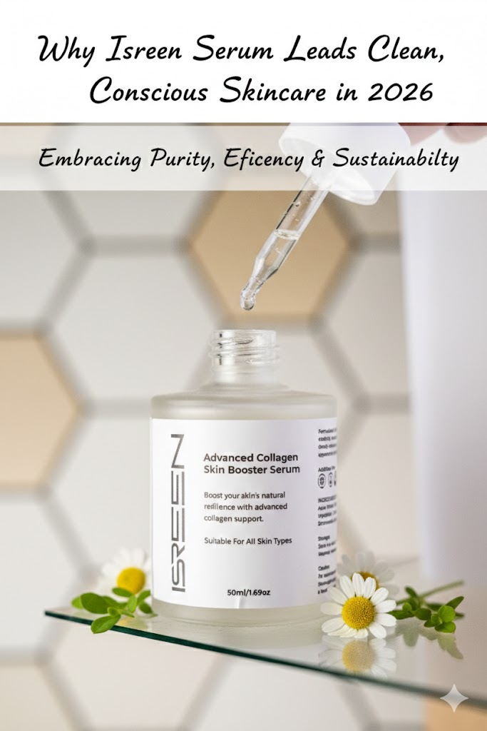 Clean conscious skincare in 2026 begins with ISREEN Serum. Hydration, niacinamide, collagen, and antioxidant care for radiant skin.