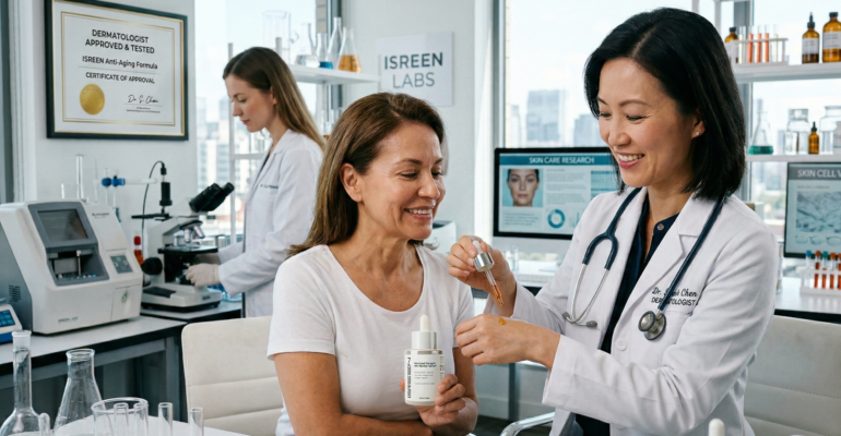 Collagen reinvented modern anti aging skin serum hydration concept