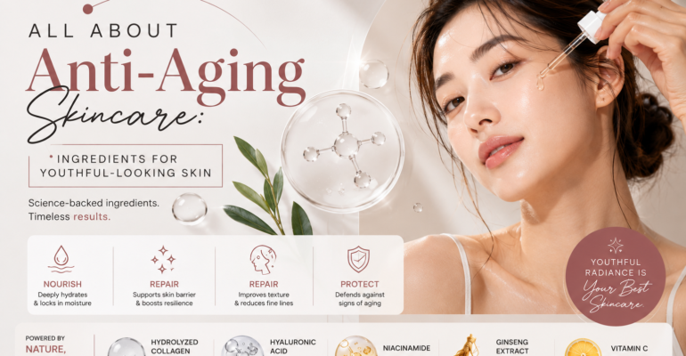 best anti-aging skincare, collagen serum, niacinamide skincare, hyaluronic acid, vitamin C skincare, youthful-looking skin